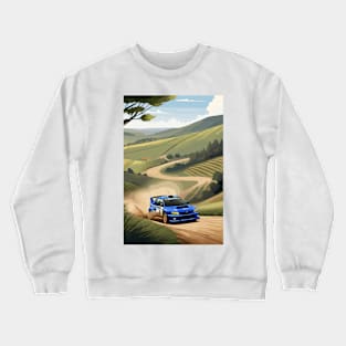 Blue WRX Rally Car Poster JDM Crewneck Sweatshirt